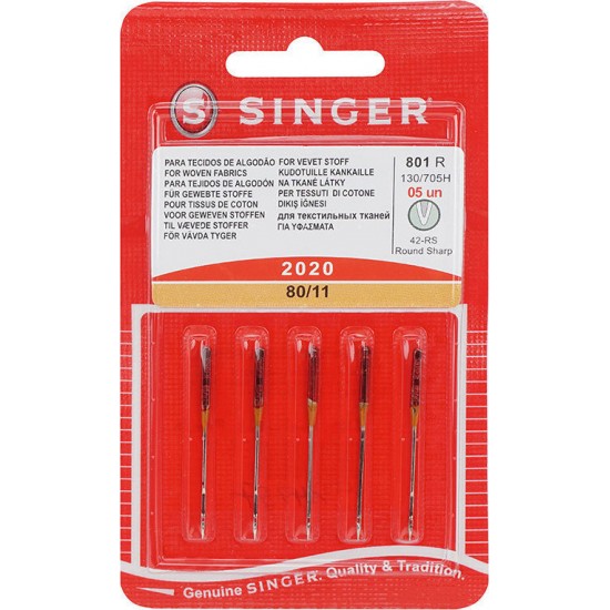 Βελόνες 801 Για Ψιλά Υφάσματα 80/11 Singer